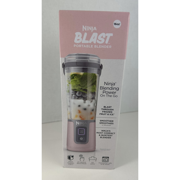 NEW Ninja Blast Portable Personal Blender Detachable Cable USB Type-C 16 oz Pink - Picture 2 of 8